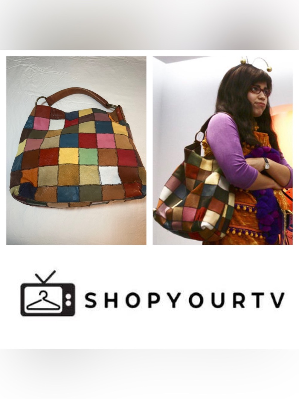 Rare Ugly Betty Y2K Lucky Brand Leather Suede Patchwork Hobo Bag - Seen on TV